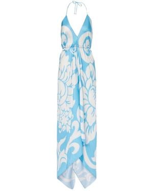 Etro Printed Midi Dress - Blue