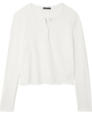 James Perse Cropped Longsleeve Tshirt - White