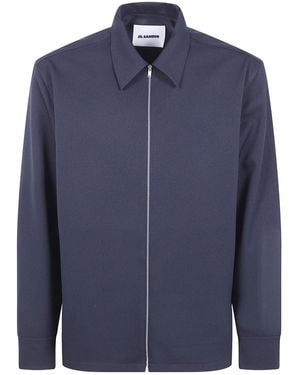 Jil Sander Zip-Up Long-Sleeved Jacket - Blue
