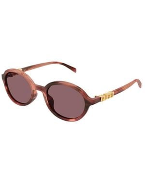 Gucci Eyewear Oval Frame Sunglasses - Pink