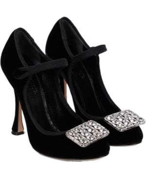 Giambattista Valli Embellished Velvet Court Shoes - Black