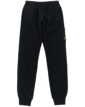 Stone Island Junior Logo Badge Sweatpants - Black