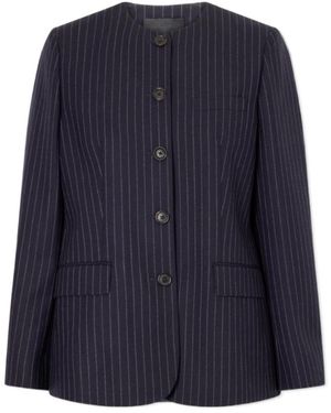Nili Lotan Pinstriped Casual Jacket - Blue