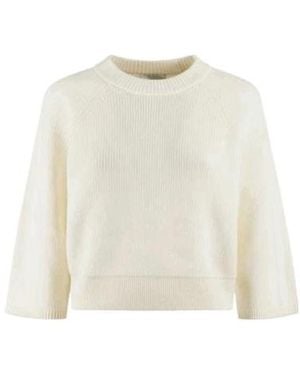 forte_forte Ribbed Crew Neck Jumper - White