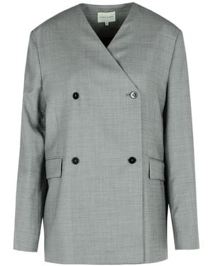 Loulou de Saison V-Neck Suit Jacket - Gray