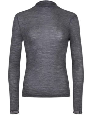 Alysi Long Sleeve High Neck Top - Blue
