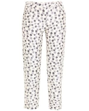 Dolce & Gabbana Slimfit Floral Printed Tailored Pants - White