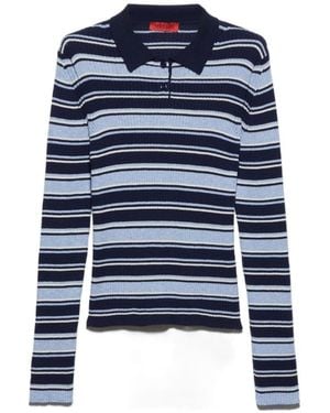 MAX&Co. Striped Turtleneck Jumper - Blue
