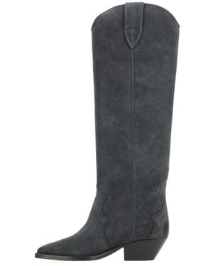 Isabel Marant Denvee Pointed-Toe Knee-Length Boots - Grey