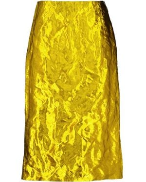 Gabriela Hearst Manuela Metallic-Effect Midi Skirt - Yellow