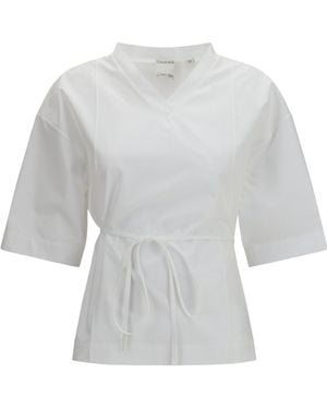 Calvin Klein Lynn Tie-Waist Cropped Shirt - White