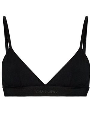 Tom Ford Logo-Band Bra - Black