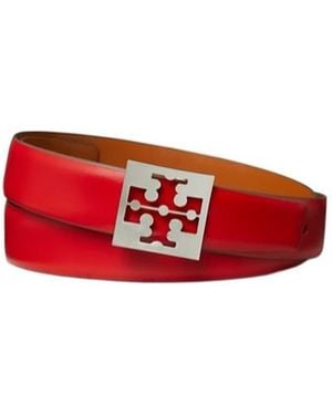 Tory Burch Logo-Buckle Belt - Red
