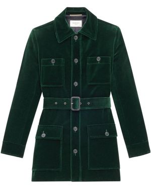 Saint Laurent Saharienne Velvet Jacket - Green
