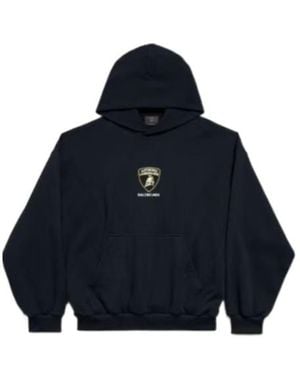 Balenciaga X Automobili Lamborghini Cotton Hoodie in Blue