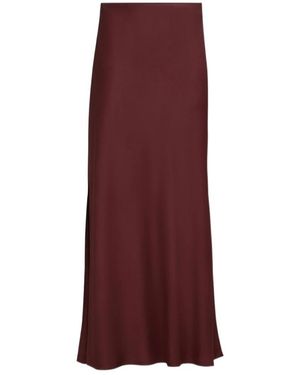 Brunello Cucinelli Satin Cady Fluid Bias-Cut Skirt - Purple