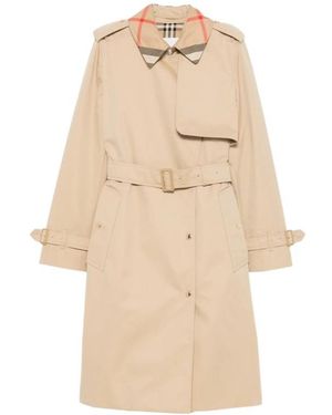 Burberry Belted Double-Breasted Trench Coat - Natural