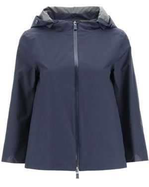 Herno Cropped Hooded Jacket - Blue