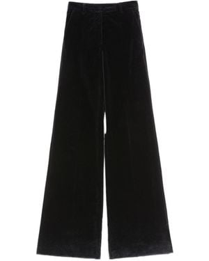 Valentino Wide Leg Velvet Pants - Black