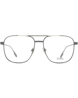 ZEGNA Double Bridge Navigator Frame Glasses - White