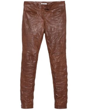 Miu Miu Leather Pants - Brown