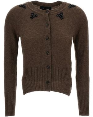 Simone Rocha Embellished Relaxed Cardigan - Brown