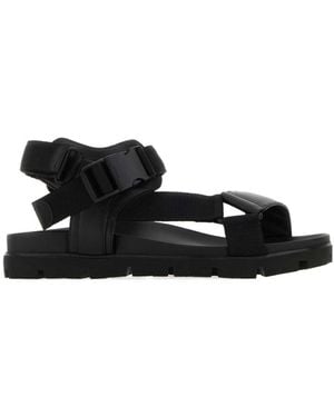 Prada Buckle Strapped Sandals - Black