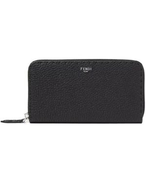 Fendi Zipper-Around Selleria Wallet - Black