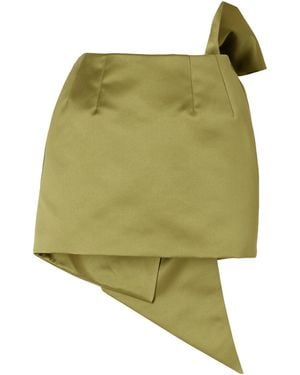 Oscar de la Renta Satin Draped Mini Skort - Green
