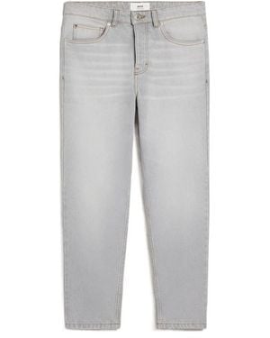 Ami Paris Ami Logo Patch Straight Leg Jeans - Grey