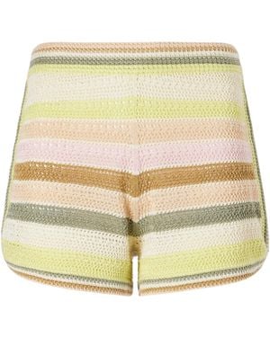 Zimmermann Indra Stripe Crochet Shorts - Yellow