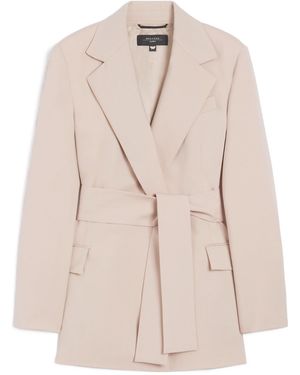 Weekend by Maxmara Belted Wool Jacket - Natural