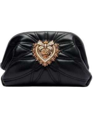 Dolce & Gabbana Devotion Small Leather Shoulder Bag - Black