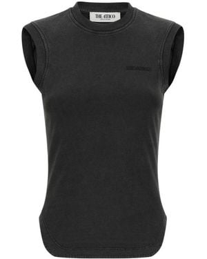 The Attico Round Neck Sleeveless Top - Black