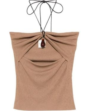 Nanushka Cut-Out Strap Bandeau Top - Brown