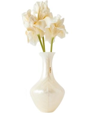 Cult Gaia Junos Marble-Effect Clutch - White