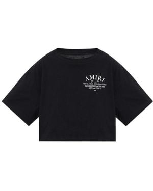Amiri Arts District Crewneck Cropped T-Shirt - Blue