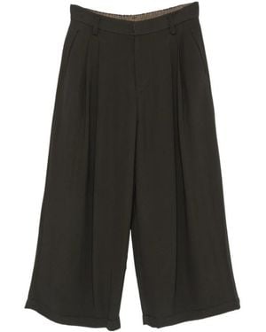Ziggy Chen Pleated Palazzo Trousers - Black