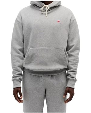 New Balance Logo-Embroidered Hoodie - Gray