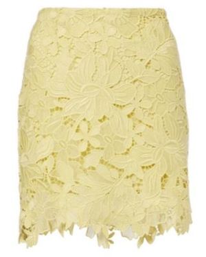 Sportmax Bora Floral Lace Miniskirt - Yellow