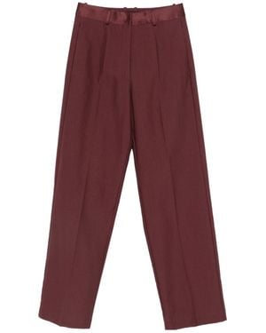 forte_forte Casual Pants With Belt Loops - Red