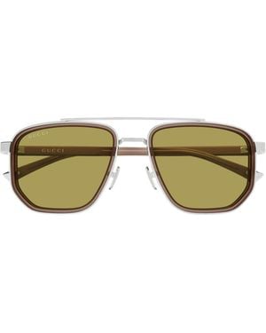 Gucci Eyewear Navigator Frame Sunglasses - Multicolor