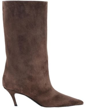 AMINA MUADDI Pointed-Toe Ankle Boots - Brown