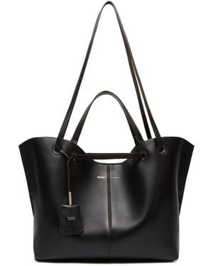 Max Mara Double Nappa-Leather Shopper Bag - Black