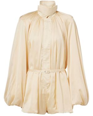 ROTATE BIRGER CHRISTENSEN Satin Playsuit - Natural