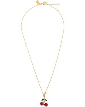 COACH Cherry Pendant Chained Necklace - White