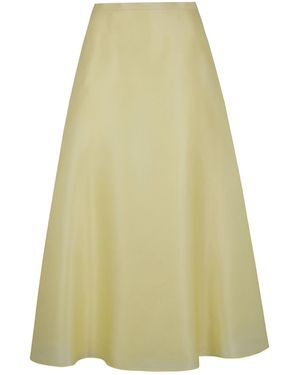 Alberta Ferretti Satin Organza Full Skirt - Yellow