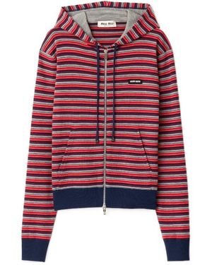 Miu Miu Wool Hoodie Jacket - Red