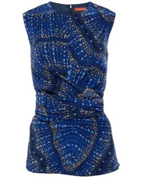Altuzarra Pleated Silk Top - Blue