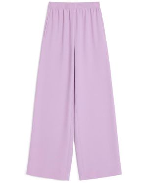 Valentino High Waist Straight Leg Trousers - Purple